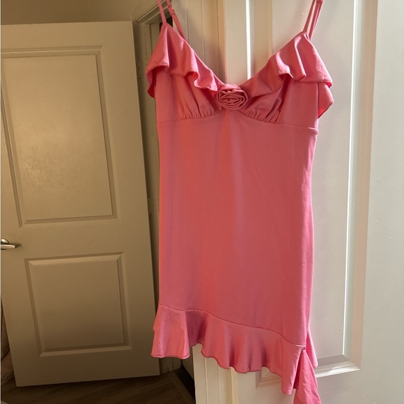 Pink Ruffled Mini Dress - Picture 1 of 2